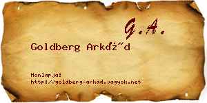 Goldberg Arkád névjegykártya